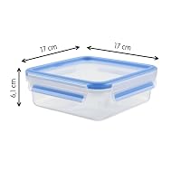 EMSA Clip & Close Frischhaltedose, quadratisch, 0,85 L, mit Deckel, Aufbewahrungsbox, 100 Prozent dicht, spülmaschinen-, gefrier-, mikrowellenfest, Transparent, Blau, Made in Germany, 508536 – Ansicht 8