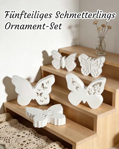 EPODA 5 Stück Silikonform Schmetterling, 3D Silikonformen Gießformen Schmetterling, für die Herstellung von handgefertigten Duftkerzen, Gips, Handgemachte DIY Bastelformen