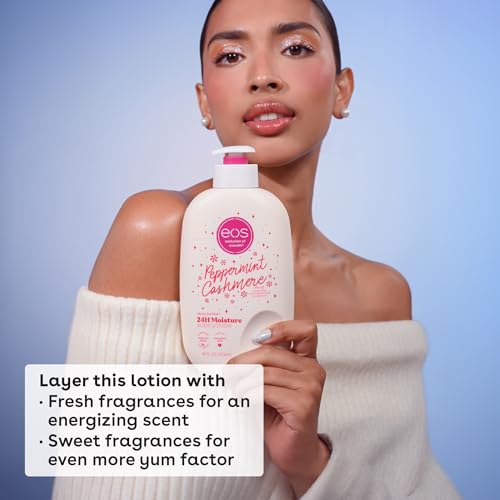 Image of eos Shea Better Holiday Body Lotion, Peppermint Cashmere, Limited Edition Skin Care, 24-Hour Moisture, Body Lotion for Women, Vegan, 16 fl oz