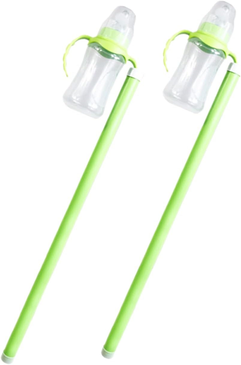 2pcs Fish Food Feeder Bottle Aquarium Carp Bottle with Pole for Feeding Suitable for Aquatic Tanks for Vacation Feeding