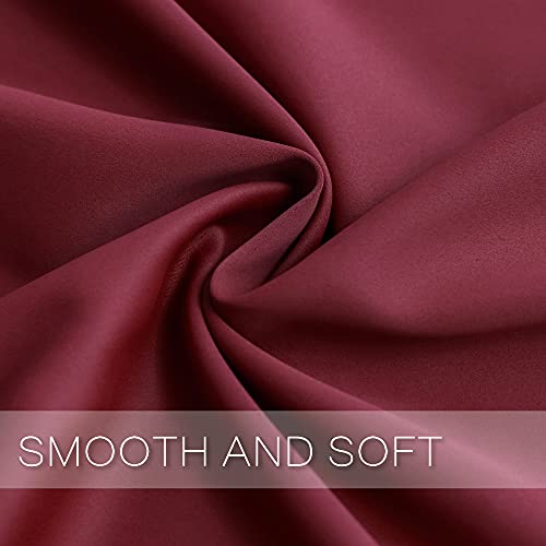 Ygo Home Decor Tiers Curtains Window Draperies Thermal Insulated Room Darkening Blackout Curtain Panels For Bedroom And Kitchen 52 X 24 In Wine Red Double Pieces #TOP6