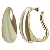 Pendientes de aro de cristal elegantes, con aspecto perforado, cómodos pendientes de clip de perlas, no perforados, para mujer, oro y plata, MiyabiGrace