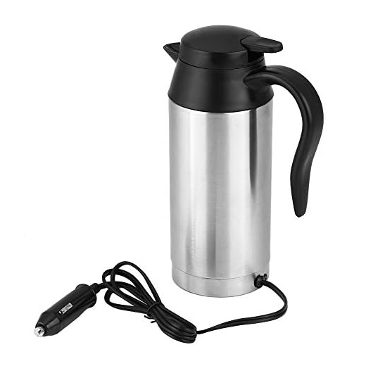 12V 750ML Hervidor de coche eléctrico Encendedor de cigarrillos de acero inoxidable portátil Taza de bebida de calefacción Taza de hervidor de coche portátil Termos eléctricos de viaje para calentar A