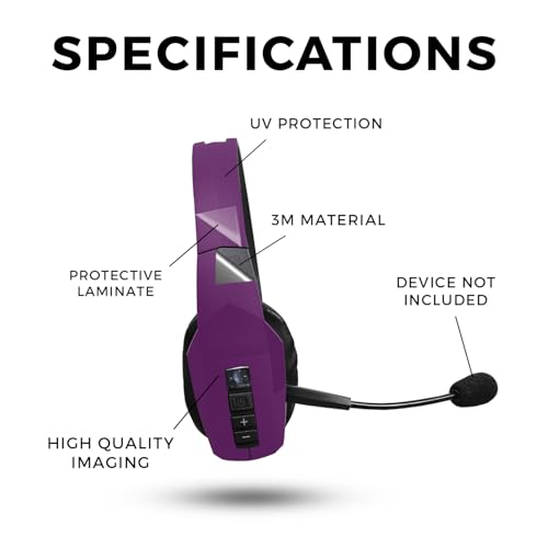 Skin Compatible with BlueParrott B450-XT Bluetooth Headset - Solid Purple - Premium 3M Vinyl Protective Wrap Decal Cover - Easy to Apply | Crafted in The USA by MightySkins by Vision Signs & Graphics - Used condition - Image 2