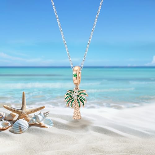 JIAYIQI Sparkling Palm Tree Charm, Rose Gold Bead for Pandora Bracelet by JIAYIQI - Used condition - Image 3