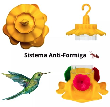 kit de 4 Bebedouros para Beija-Flor, 80ml, para Varanda, quintal, etc.