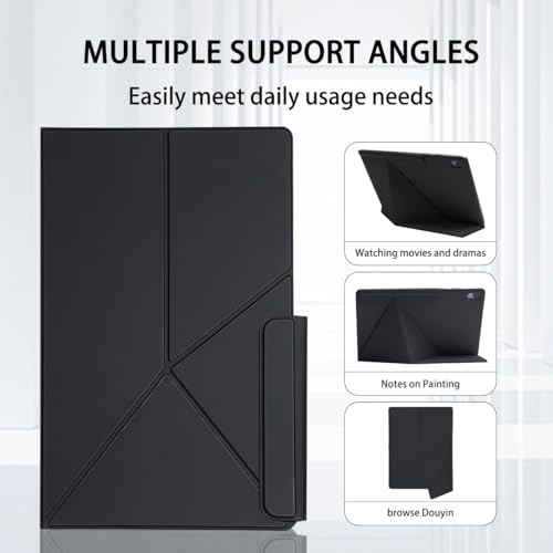 Image of Magnetic Case for Samsung Galaxy Tab S11 (11 inch) 2025 - Model SM-X730 /SM-X736 Tablet with S-Pen Holder, Auto Wake /Sleep Smart Tablet Cover, Black