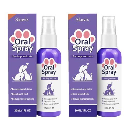 Roilois Skavix Pet Oral Spray Teeth Cleaning Spray for Dogs and Cats Breath Freshener & Stain Remover Easy to Use (2pcs)