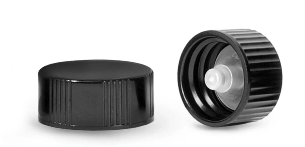 20/400 Plastic Caps, Black Phenolic Cone Lined Caps