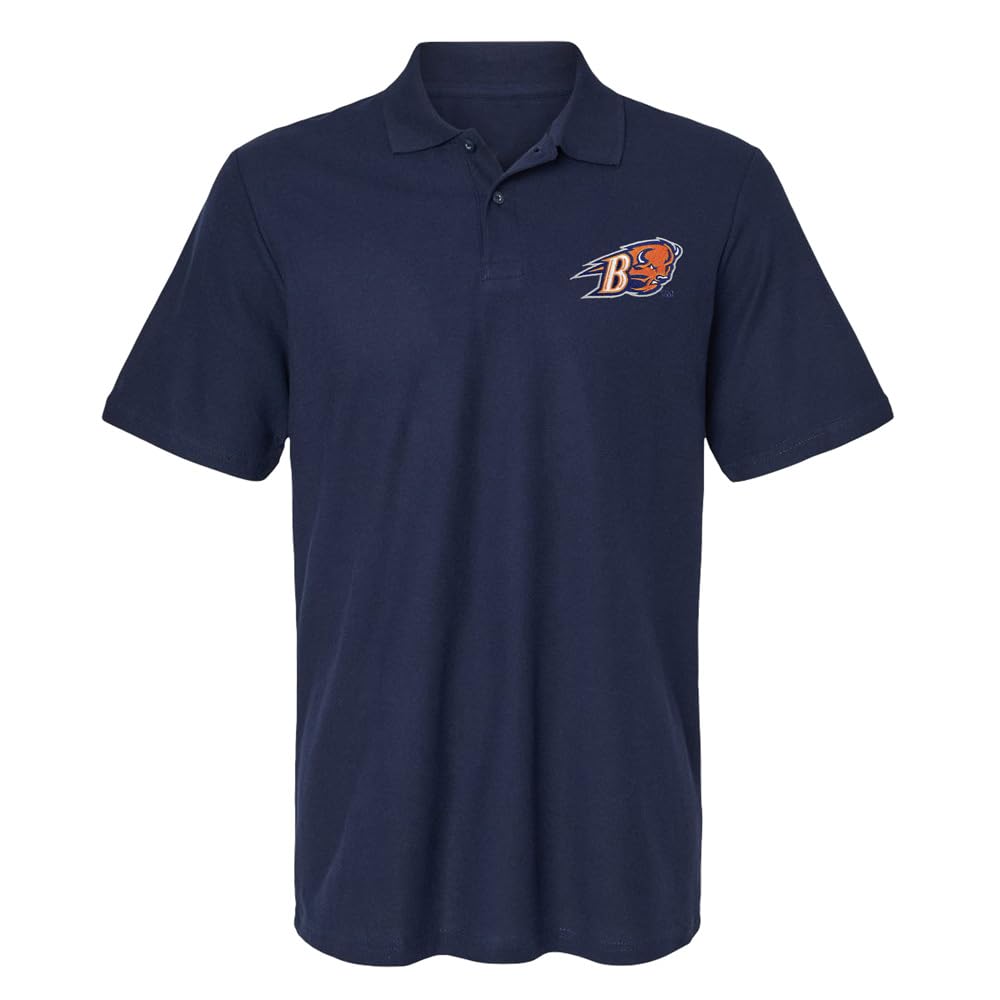 Campus Lab Bucknell University Primary Logo Men's Adult 100% Cotton Knit Embroidered Polo Shirt, Navy, Medium
