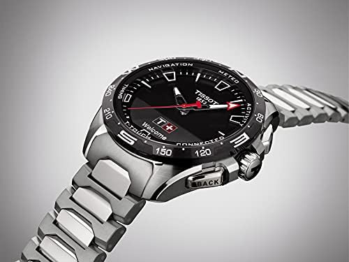 Tissot Unisex T-Touch Connect Solar Antimagnetic Titanium Case Swiss Tactile Quartz Watch with Strap, Grey, 23 (Model: T1214204405100)