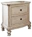 Ashley Furniture Signature Design - Demarlos Nightstand - 2 Drawers - Vintage Casual - Parchment White