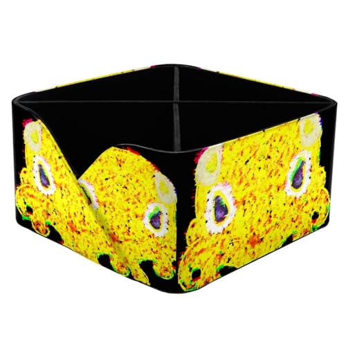 Boîte de rangement pieuvre jaune rectangulaire pour bureau - 2