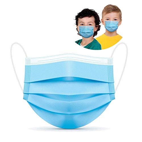 Manmaning Niños Mascarillas 3 Capas Con Elástico 50 Unidades Para Los Oídos Maning-Nm50-R4 50, Azul