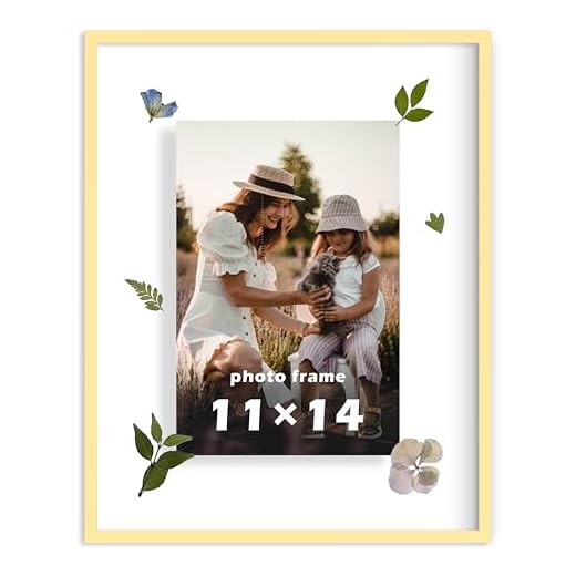 FrameWorks 11”x14” Deluxe Brass Gold Aluminum Contemporary Style Floating Picture Frame with Tempered Glass