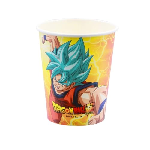 8 gobelets en carton Dragon Ball Z - Jaune