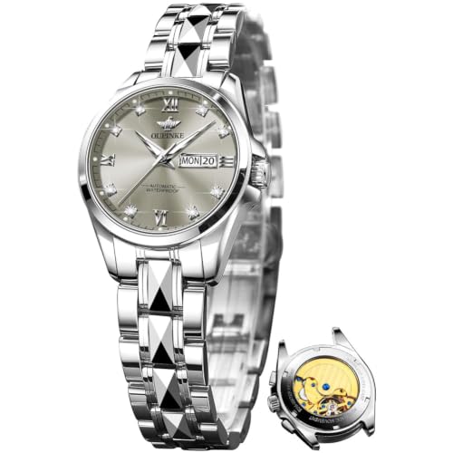 Image of OLEVS Automatic Womens Watch Mechanical Calendar Watches Diamond Fashion Waterproof Female Wrist Watch