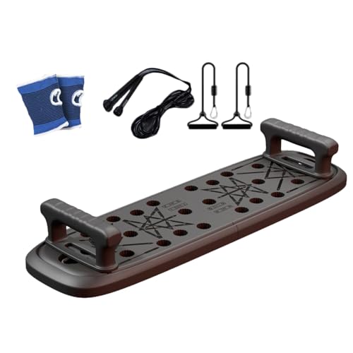 jojomis Pushup Training Board with Gloves Strength Training Multipurpose Equipment for Ab Arm Building Home Gym Includes Resistance Ropes Skipping Rope