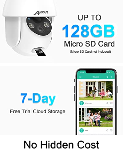Anran 2K Security Camera Wireless Outdoor With 360° View, Solar Outdoor Camera With Smart Siren, Spotlights, 2K Color Night Vision, Ai Human Detection, 2-Way Talk, Compatible With Alexa, Q3 White #TOP7