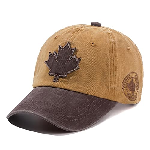 Boné Unisex lavado algodão vintage boné canadá grande folha de bordo bordado boné de beisebol mascul