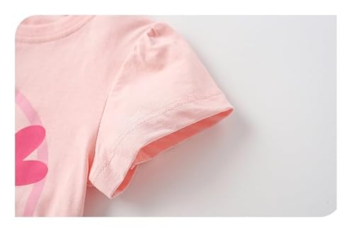 Yueary Camiseta infantil para bebês meninas, manga curta, gola redonda, flor, sorriso, camisetas par