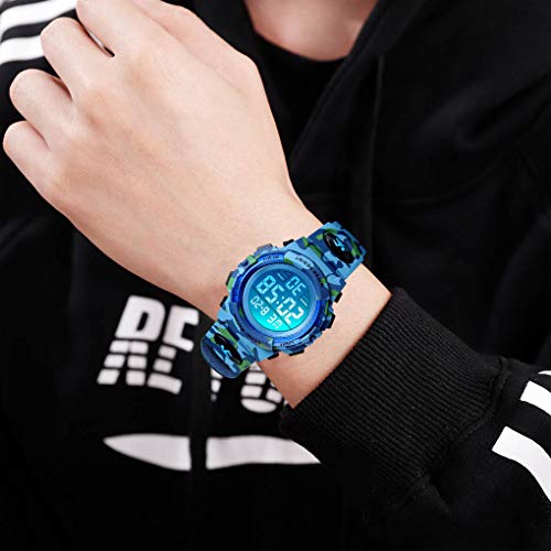 cofuo kids digital watch for boys girls boys watches ages 3-17sport outdoor watch for kid 50m waterproof analog multifunctional chronograph led alarm stopwatch silicone band kids gift