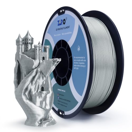 Image of ZIRO Sparkle PLA Filament Glitter, Fit for Most 3D Printer, Dimaond Silver | Fit for Most FDM 3D Printer, 1.75mm 1KG Spool, Dimensional Accuracy + /-0.03mm, Colorful PLA FilamenT
