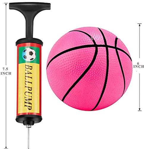 Hercugifts 6.3 Inches Toy Basketballs 8 Balls Assortment with Pump Coloful Kids Mini Toy Rubber Basketball for Kids, Teenager Basketballs Indoor and Ourdoor - Thumbnail 7