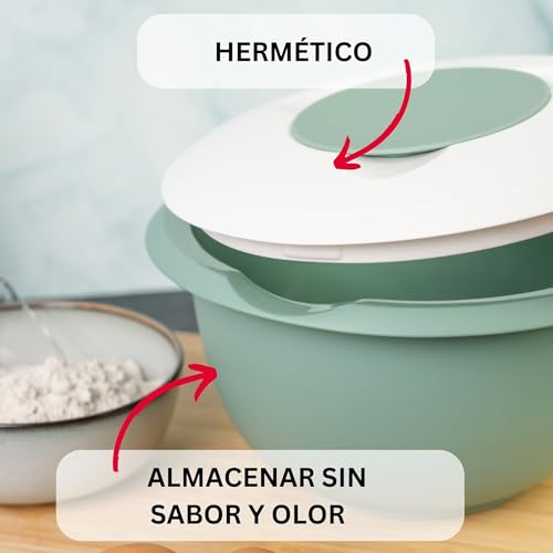 Miniatura 6 de Westmark Bol Para Mezclar Y Hornear Con Tapa De Dos Partes, 3.5 L, Con Pico, Plástico, Blanco Verde Menta, 3155227m