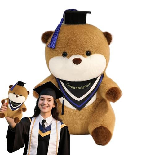 Peluche de graduación tierno que alegra el cuarto tras exámenes duros