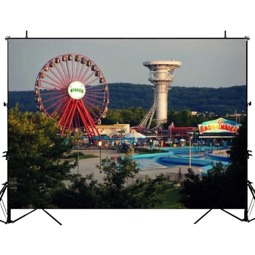 Photography Backdrop Photography Background Missouri Amusement Parks for Photoshoot Portrait Photo Studio Video Prop Birthday Party Booth Decoration 7x5ft