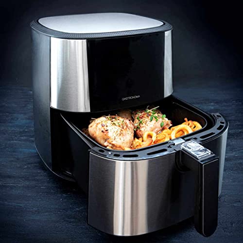 Gastronoma 18290002 Heißluftfritteuse 6 Liter XXL aus Edelstahl mit digitalen LED-Display, 8 Programme, 1800Watt Heissluftfritteuse Airfryer, Ohne ÖL Fritteuse Luftfritteuse, Edelstahl Schwarz – Bild 6