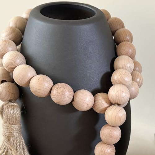 Wood-Bead-Garland-with-Tassels48in-Beech-Wooden-Decorative-Beads-Home-DecorRustic-Farmhouse-Prayer-Boho-Beads-Garland-for-Tiered-Tray-Coffee-Table-Bookshelf-Mantel-Decor Wood Bead Garland with Tassels48in Beech Wooden Decorative Beads Home DecorRustic Farmhouse Prayer Boho Beads Garland for Tiered Tray Coffee Table Bookshelf Mantel Decor