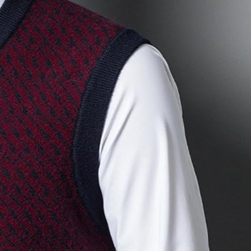JEShifangjiusu Mens V-Neck Knit Sweater Vest Lightweight Fit Slim Elastic Waistcoat Sleeveless Casual Pullovers4