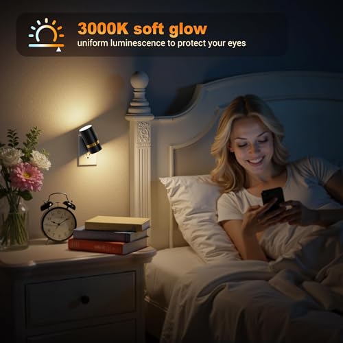 Image of JandCase Night Lights Plug into Wall,2 Pack Amber /3000k /5000K Color Change Night Light with Dusk to Dawn, 3CCT & 10 /25 /50 /75 /100LM Dimmable Plug in LED Nightlight for Bedroom, Hallway, Stairs