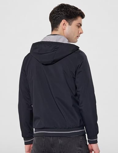 Image of Qube By Fort Collins Men's Polyester Standard Length Regular Fit Reversible Winter Jacket with Ribbed Cuffs & Hood - Warm, Stylish & Versatile