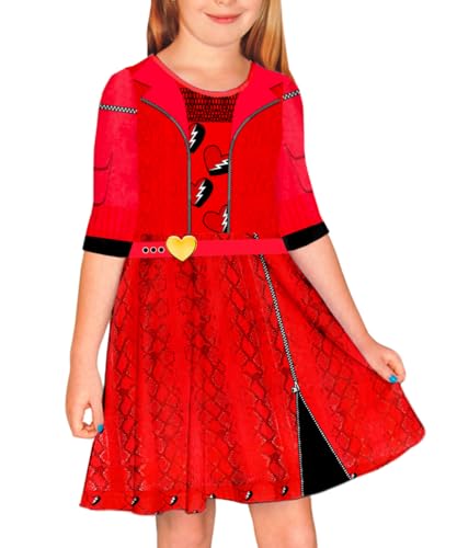 Remimi Girls Halloween Rise Red Dress Cute Princess A-Line Dresses 3-14 Years