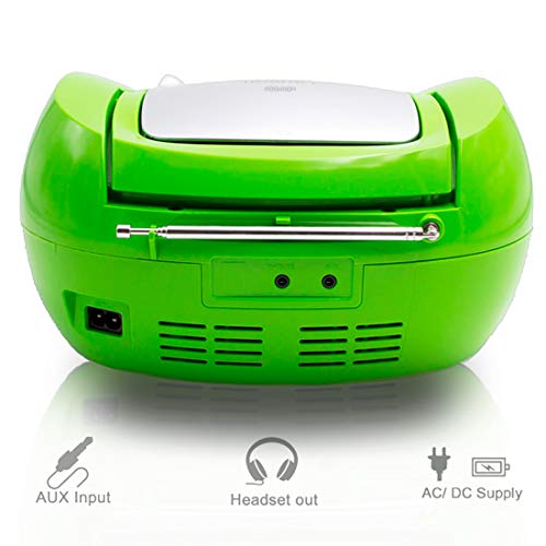 LAUSON CP444 CD-Speler met USB | Boombox Stereosysteem CD-Radio Draagbaare | Kinderradio met CD en MP3-Speler USB Port | Radio CD-Speler met Hoofdtelefoonaansluiting en Geïntegreerde Speakers (Groen) - Image 6