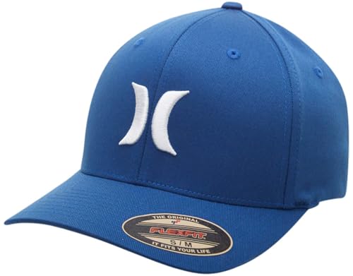 Image of Hurley Mens Textured Fitted Baseball Cap, Moisture Wicking, Curved Brim