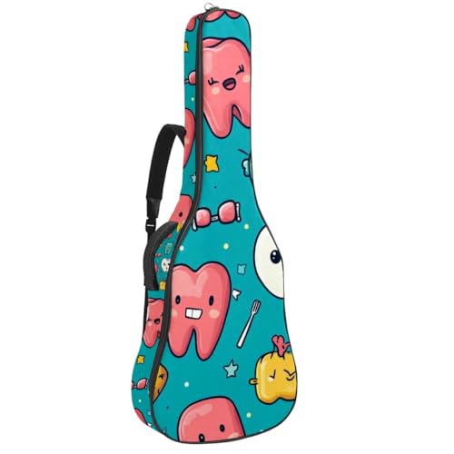 Housse de guitare acoustique étanche avec poches à zips colorés