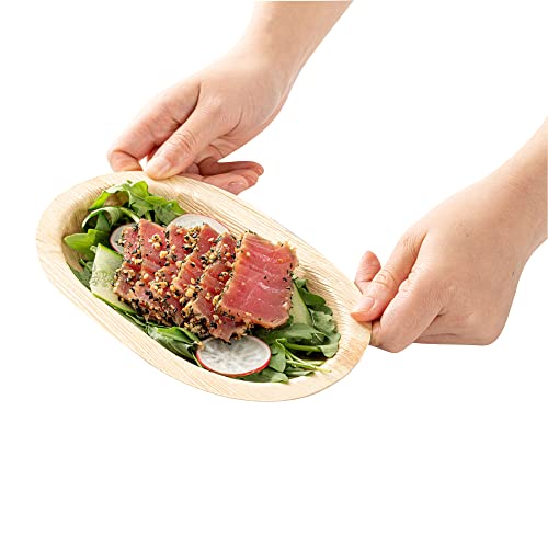 Indo 12 Ounce Palm Bowls, 100 Compostable Palm Leaf Bowls - Biodegradable, Leakresistant, Natural Palm Leaf Disposable Wooden Bowls, Oval, For Soups Or Salads - Restaurantware #TOP7