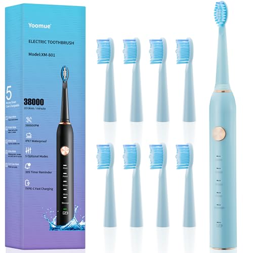 Yoomue Sonic Electric Toothbrush for Adults & Kids - 5 High-