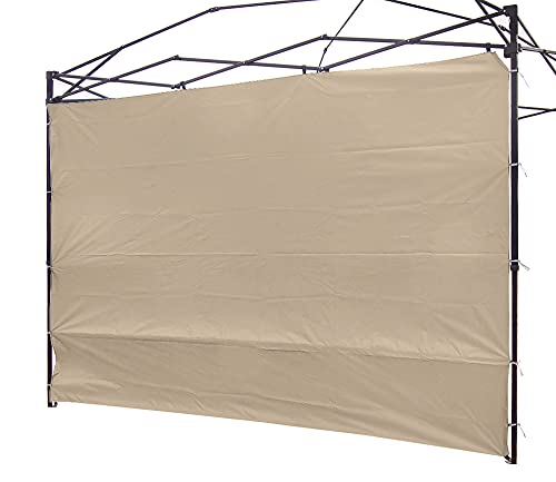 Canopy Sunwall Sunshade Privacy Panel for 2.5M Gazebos Tent Waterproof Sun Wall for Straight Leg Gazebos 1 Pack Sidewall Only (Canopy Frame Not Included) Beige Panel Wall