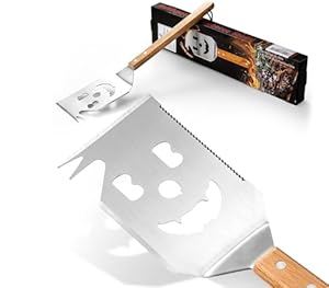 Snowpea BBQ Wender & Multifunktions-Grillwerkzeug | Robustes Edelstahl Multitool mit langem Holzgriff | Ideales Grill-Geschenk für Männer & Papas | Für Outdoor, Camping & Küche