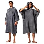 Winthome Changing Bath Robe, Surf Poncho Towel with hooded (M, Grey)