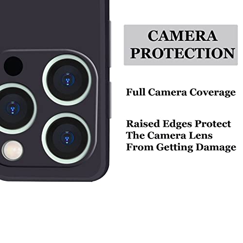 Image of A rtistque Liquid TPU Silicone Matte Shockproof Flexible with Camera Protection Soft Back Cover Case for iPhone 13 Pro - Black