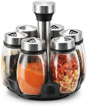 Kit com 6 Potes de Vidro, Jogo de Frascos para Temperos com Tampa...
