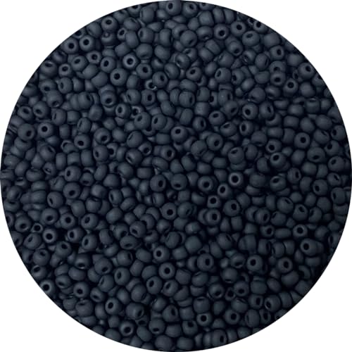 Bala&Fillic Matte Black Color 4mm Seed Beads About 1200pcs/100Grams in Bag