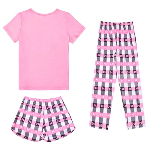 Image of Mirawise Girls 3 Pc Pajamas Sleepwear Cotton Pjs Clothes Set 4-13 Years