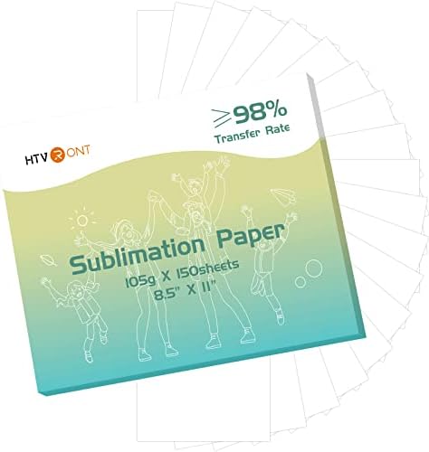 HTVRONT Sublimation Paper 8.5 x 11 Inches - 150 Sheets Excellent Ink Release Sublimation Transfer Paper for Tumblers, Mugs, T-shirts